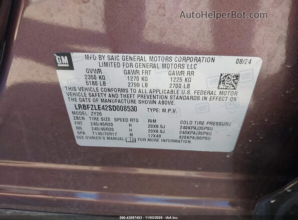LRBFZLE42SD008530 2025 BUICK ENVISION Purple ძრავის განყოფილების ხედი