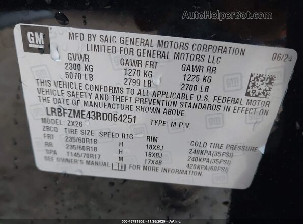 LRBFZME43RD064251 2024 BUICK ENVISION Black Շարժիչի բաժամունքի տեսք