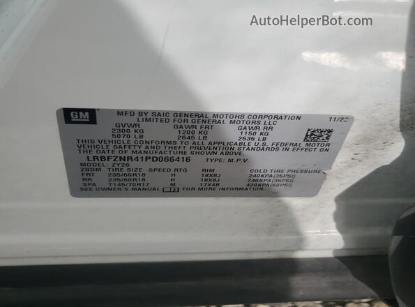 LRBFZNR41PD066416 2023 BUICK ENVISION Black Widok wnętrza 360 stopni