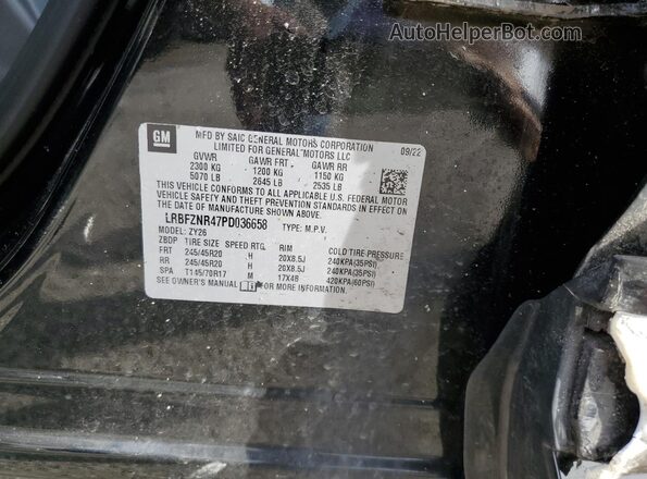 LRBFZNR47PD036658 2023 BUICK ENVISION Black VIN კოდის სტიკერის ხედი