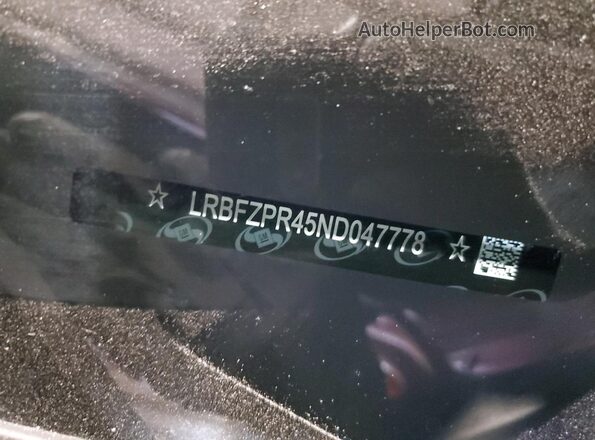 LRBFZPR45ND047778 2022 BUICK ENVISION Red Вид наклейки з VIN-кодом