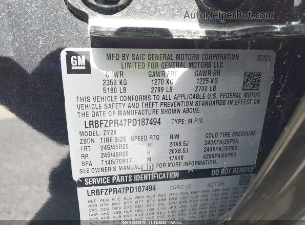 LRBFZPR47PD187494 2023 BUICK ENVISION Black ძრავის განყოფილების ხედი