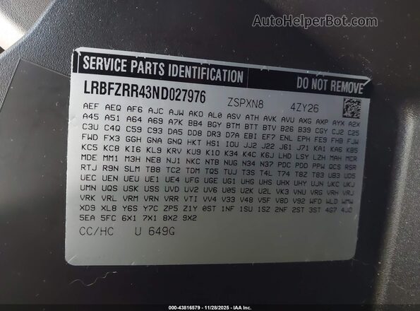 LRBFZRR43ND027976 2022 BUICK ENVISION Blue Engine compartment view