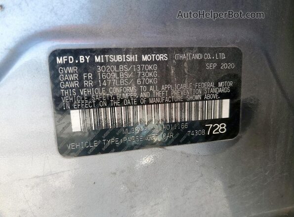 ML32A3HJ3LH011166 2020 MITSUBISHI MIRAGE Silver Engine compartment view