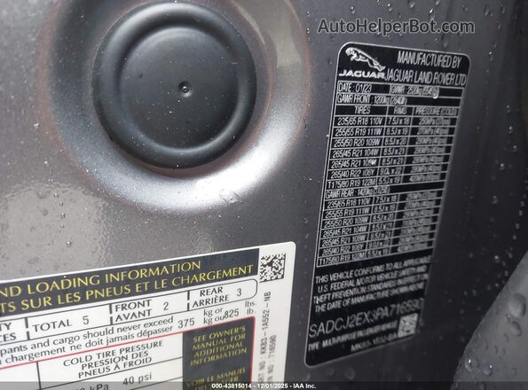 SADCJ2EX3PA716590 2023 JAGUAR F-PACE Gray Engine compartment view