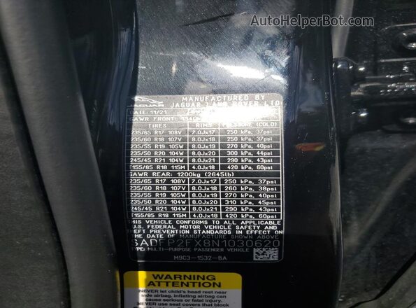 SADFP2FX8N1030620 2022 JAGUAR E-PACE Черный Вид подкапотного пространства
