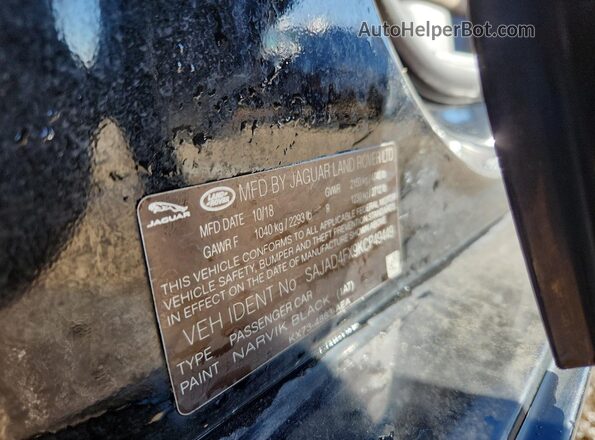 SAJAD4FX9KCP49449 2019 JAGUAR XF Черный Вид наклейки с VIN-кодом