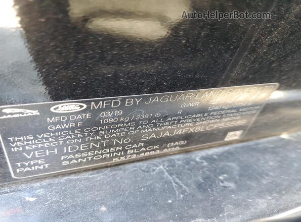 SAJAJ4FX8LCP55589 2020 JAGUAR XF Черный Вид подкапотного пространства