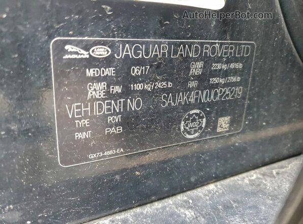SAJAK4FN0JCP25219 2018 JAGUAR XF Black Engine compartment view