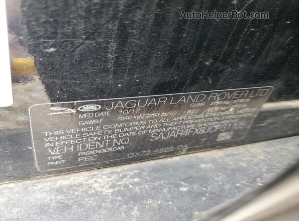 SAJAR4FX8JCP31105 2018 JAGUAR XF Черный 