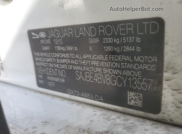 SAJBE4BV8GCY13557 2016 JAGUAR XF Белый Вид подкапотного пространства