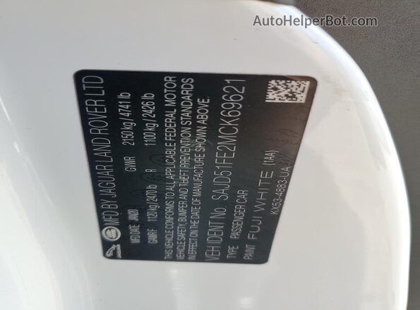 SAJD51FE2MCK69621 2021 JAGUAR F-TYPE White Vista de la etiqueta del VIN