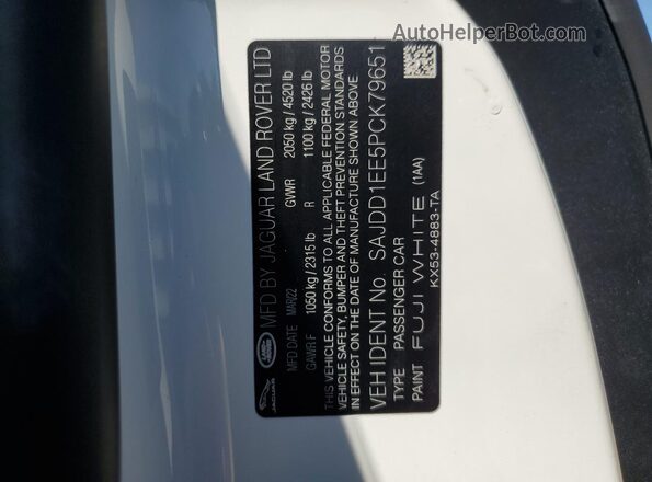 SAJDD1EE5PCK79651 2023 JAGUAR F-TYPE White VIN sticker view