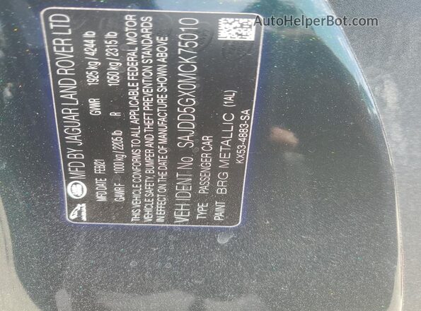 SAJDD5GX0MCK75010 2021 JAGUAR F-TYPE Green Engine compartment view