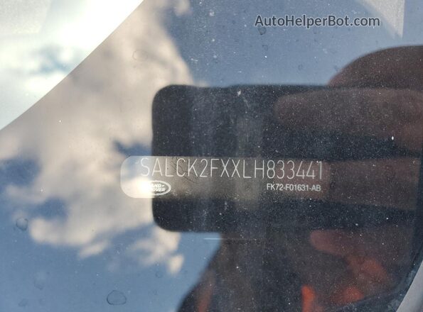 SALCK2FXXLH833441 2020 LAND ROVER DISCOVERY Gray Widok naklejki z numerem VIN