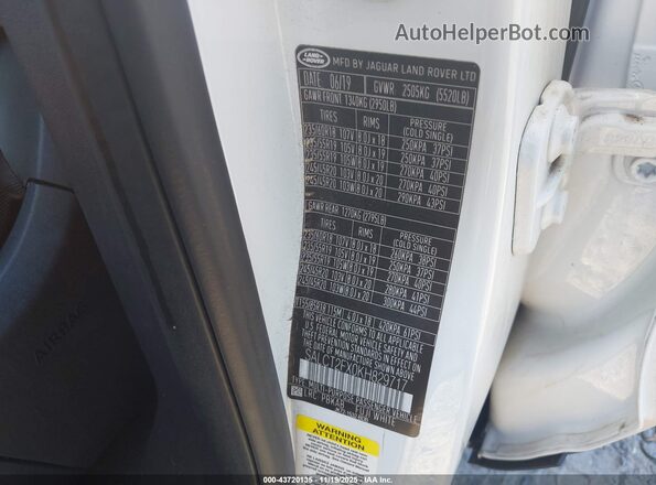 SALCT2FX0KH829717 2019 LAND ROVER DISCOVERY SPORT White Vista del compartimento del motor