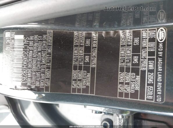 SALCT2GX6KH782353 2019 LAND ROVER DISCOVERY SPORT Gray Widok komory silnika