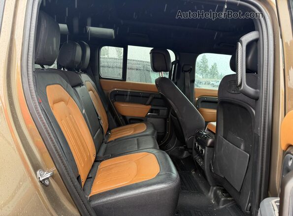 SALEX7RU8M2042175 2021 LAND ROVER DEFENDER Tan Vista interior trasera