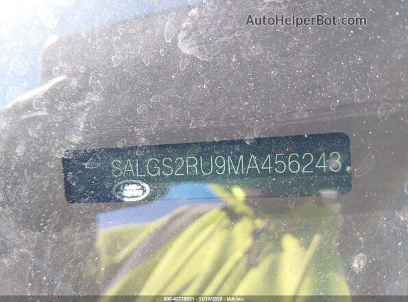 SALGS2RU9MA456243 2021 LAND ROVER RANGE ROVER Белый 