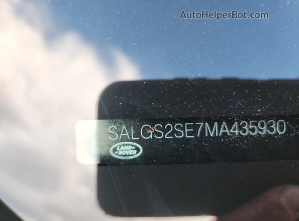 SALGS2SE7MA435930 2021 LAND ROVER RANGE Black VIN կոդի պիտակի տեսք