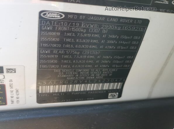 SALRG2RV4L2423047 2020 LAND ROVER DISCOVERY White Շարժիչի բաժամունքի տեսք
