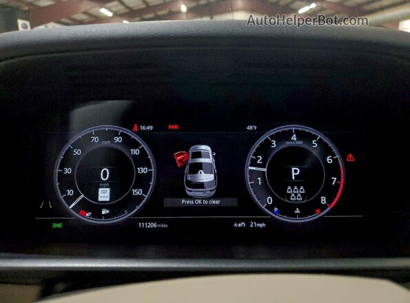 SALRR2RV8L2426883 2020 LAND ROVER DISCOVERY Blue Instrument cluster view