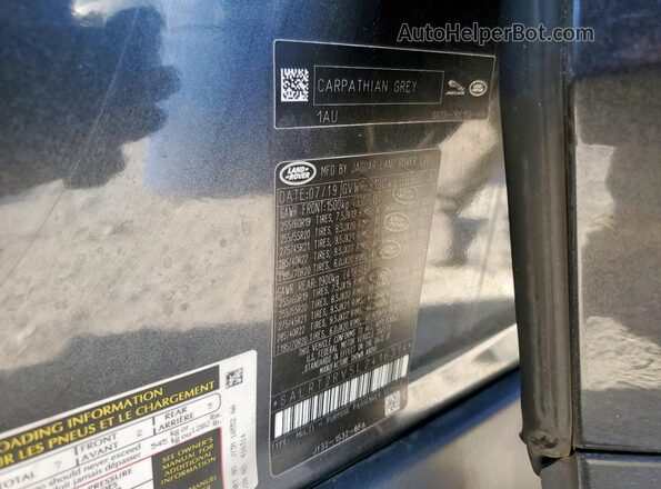 SALRT2RV5L2416314 2020 LAND ROVER DISCOVERY Gray Вид наклейки з VIN-кодом