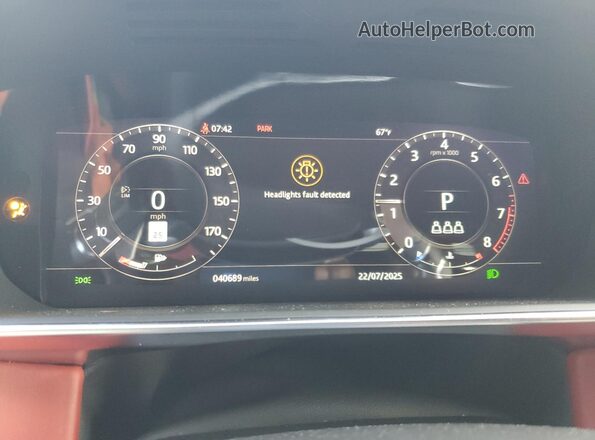 SALWR2SEXLA735533 2020 LAND ROVER RANGE White Widok zestawu wskaźników