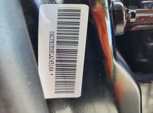 SALYB2EX6LA265169 2020 LAND ROVER RANGE Black VIN კოდის სტიკერის ხედი