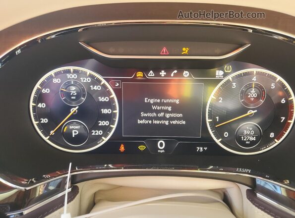 SCBBB6ZG3MC085526 2021 BENTLEY OTHER Pink Вид щитка приладів