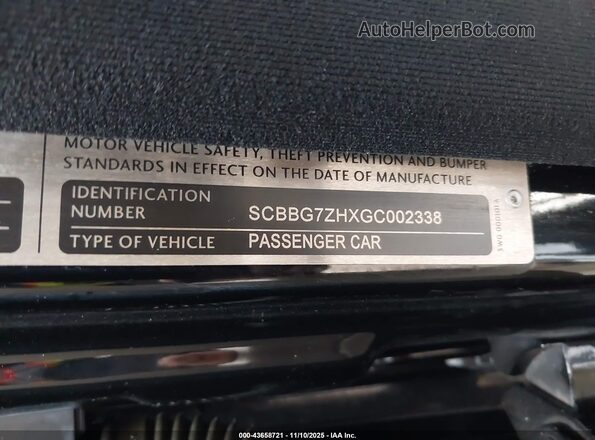 SCBBG7ZHXGC002338 2016 BENTLEY MULSANNE Черный Вид подкапотного пространства