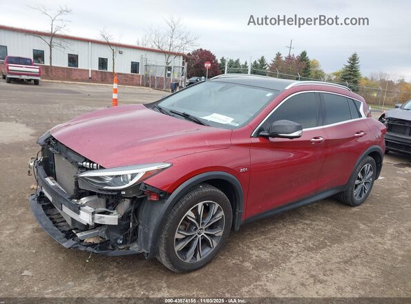 SJKCH5CR2KA011007 2019 INFINITI QX30 Red Առջևի ձախ երեք քառորդ տեսարան