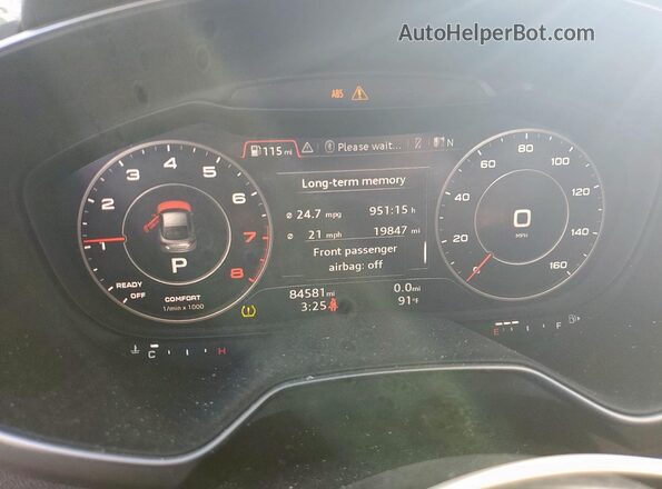 TRUC5AFV0G1001599 2016 AUDI TT Blue Вид щитка приладів