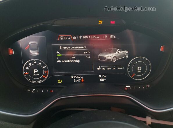 TRUT5CFV4H1010786 2017 AUDI TT White Instrument cluster view