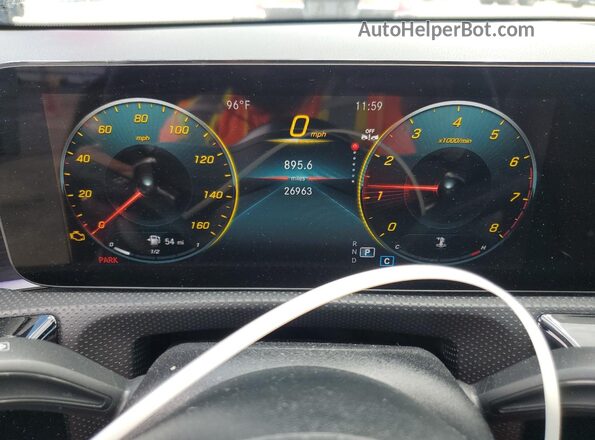 W1K3G4EB6NJ364229 2022 MERCEDES-BENZ A Black Вид щитка приладів