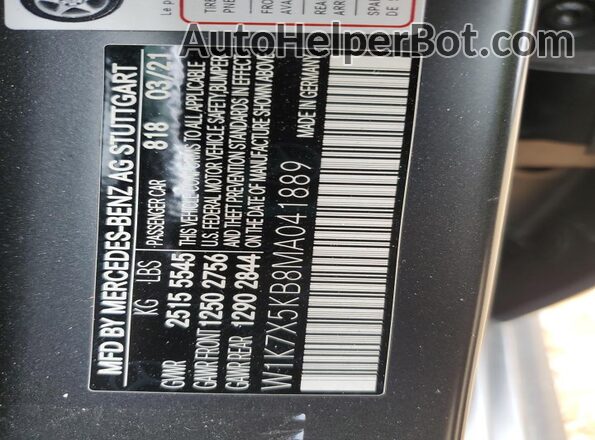 W1K7X5KB8MA041889 2021 MERCEDES-BENZ AMG Gray Engine compartment view