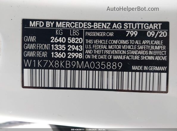 W1K7X8KB9MA035889 2021 MERCEDES-BENZ AMG GT 63 4-DOOR COUPE White ძრავის განყოფილების ხედი