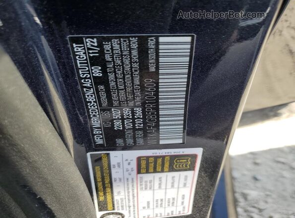 W1KAF4GB5PR104609 2023 MERCEDES-BENZ C Синий Вид наклейки с VIN-кодом