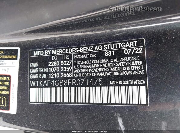 W1KAF4GB8PR071475 2023 MERCEDES-BENZ C-CLASS Black Engine compartment view