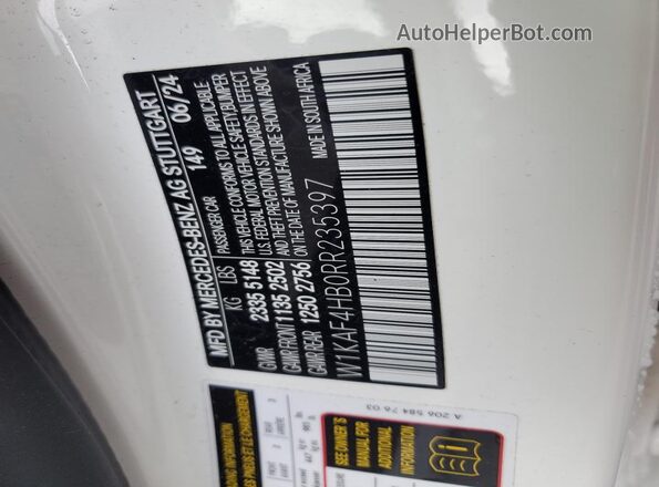 W1KAF4HB0RR235397 2024 MERCEDES-BENZ C White Շարժիչի բաժամունքի տեսք