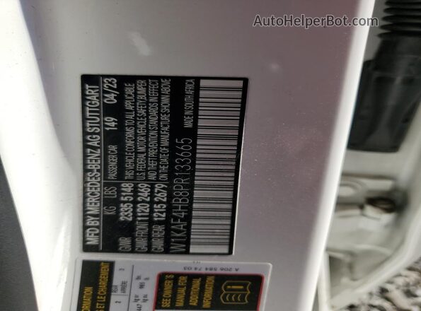 W1KAF4HB8PR133665 2023 MERCEDES-BENZ C White VIN sticker view