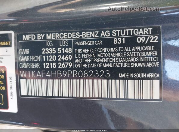W1KAF4HB9PR082323 2023 MERCEDES-BENZ C-CLASS Black Շարժիչի բաժամունքի տեսք