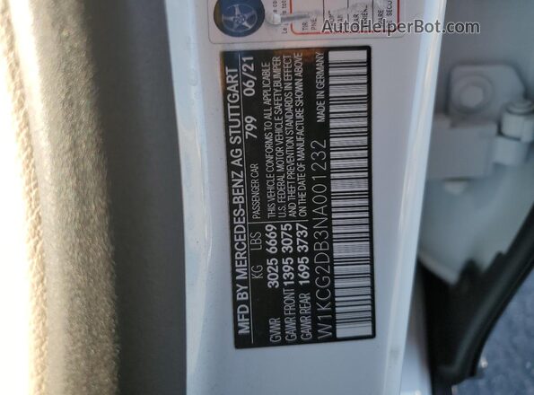 W1KCG2DB3NA001232 2022 MERCEDES-BENZ EQS White Vista del compartimento del motor