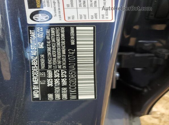 W1KCG2DB5NA010742 2022 MERCEDES-BENZ EQS Blue ძრავის განყოფილების ხედი