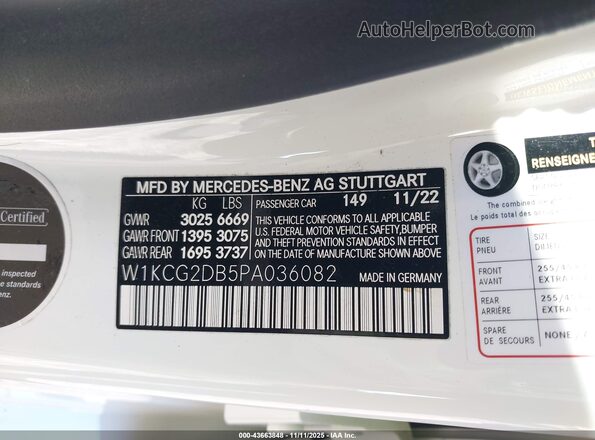 W1KCG2DB5PA036082 2023 MERCEDES-BENZ EQS 450+ White Շարժիչի բաժամունքի տեսք