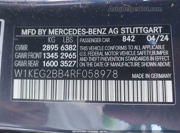 W1KEG2BB4RF058978 2024 MERCEDES-BENZ EQE 350+ Blue Engine compartment view