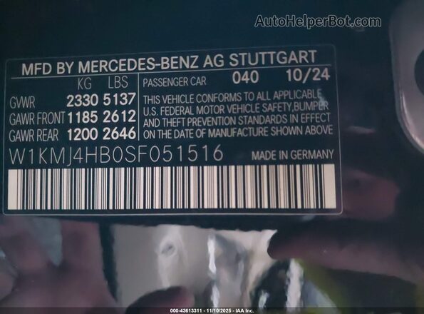 W1KMJ4HB0SF051516 2025 MERCEDES-BENZ CLE 300 Black Widok komory silnika
