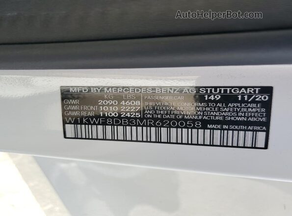 W1KWF8DB3MR620058 2021 MERCEDES-BENZ C Белый Вид подкапотного пространства