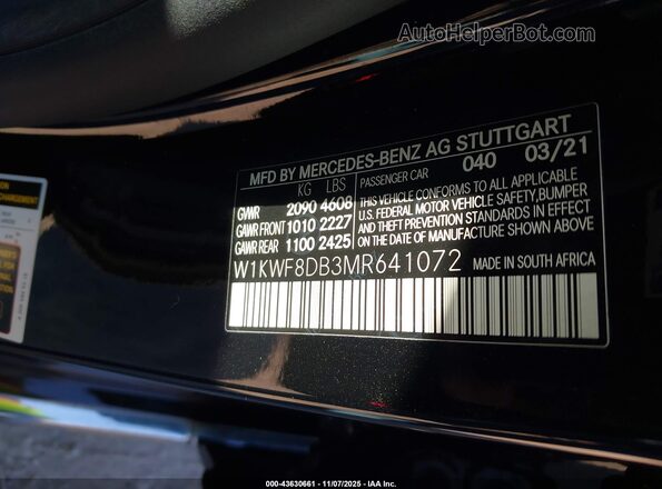 W1KWF8DB3MR641072 2021 MERCEDES-BENZ C-CLASS Black Widok komory silnika
