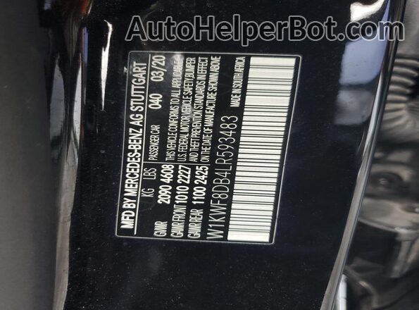 W1KWF8DB4LR593483 2020 MERCEDES-BENZ C Black Engine compartment view